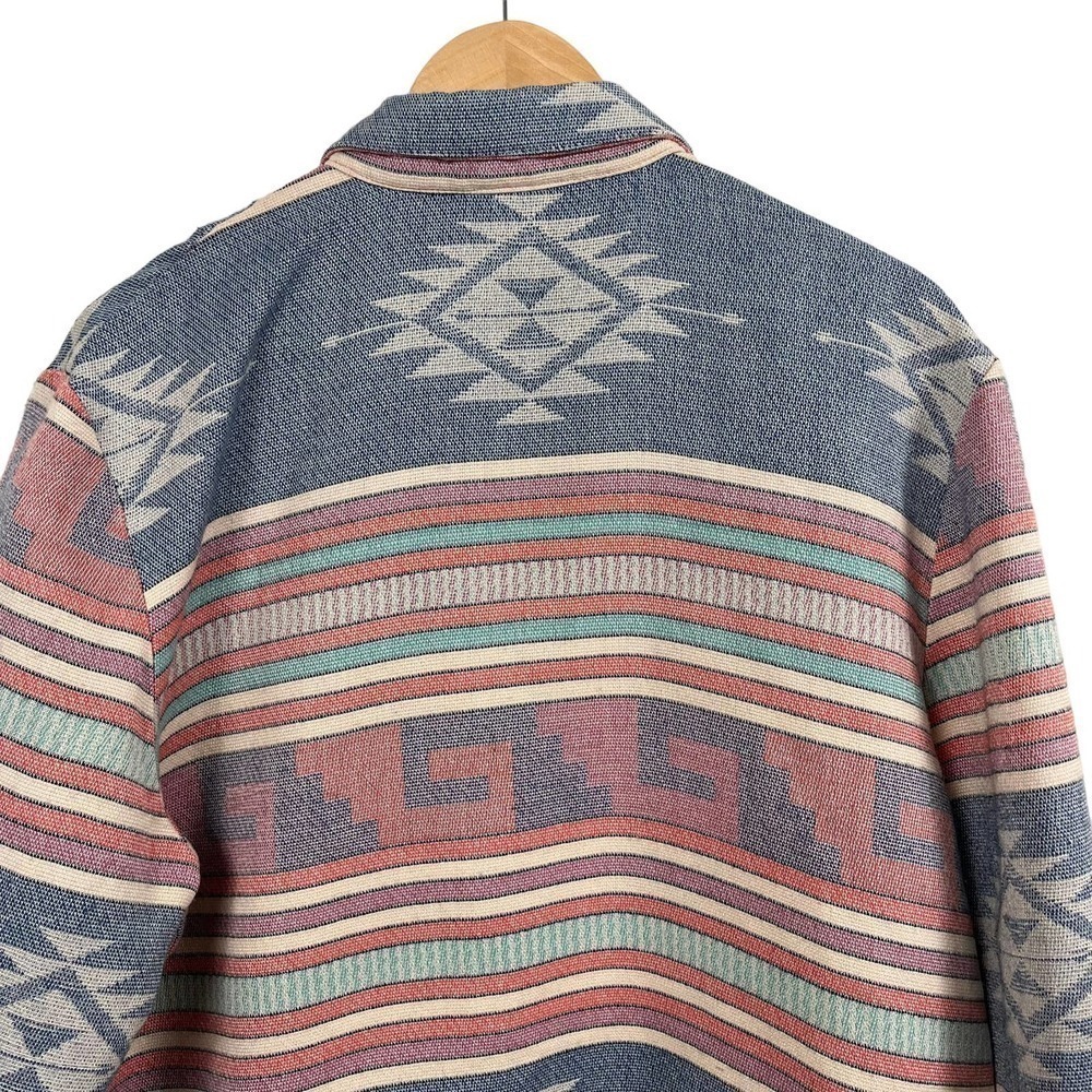 Leger Jacket Womens Large Blue Cotton Western Cowgirl Oversized Blazer Vintage - Picture 9 of 12